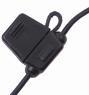 In-Line Fuse Holders with Cap - Black Body, Black 16 AWG Wire. For ATO Style Automotive Fuses