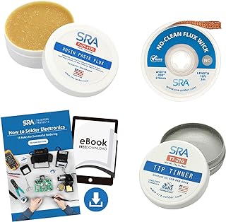 SRA Solder Upgrade Kit - USA Made Rosin Electronics Flux Soldering Paste, Lead Free Tip Tinner for Iron Maintenance, 10' C...