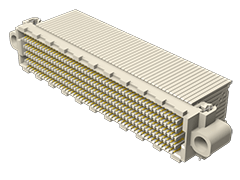 0.050" SEARAY™ High-Speed Open-Pin-Field Array Socket, Right-Angle Press-Fit