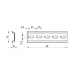 20118-880 nVent SCHROFF  DIN Rail, 35H 7.5D Length 275L