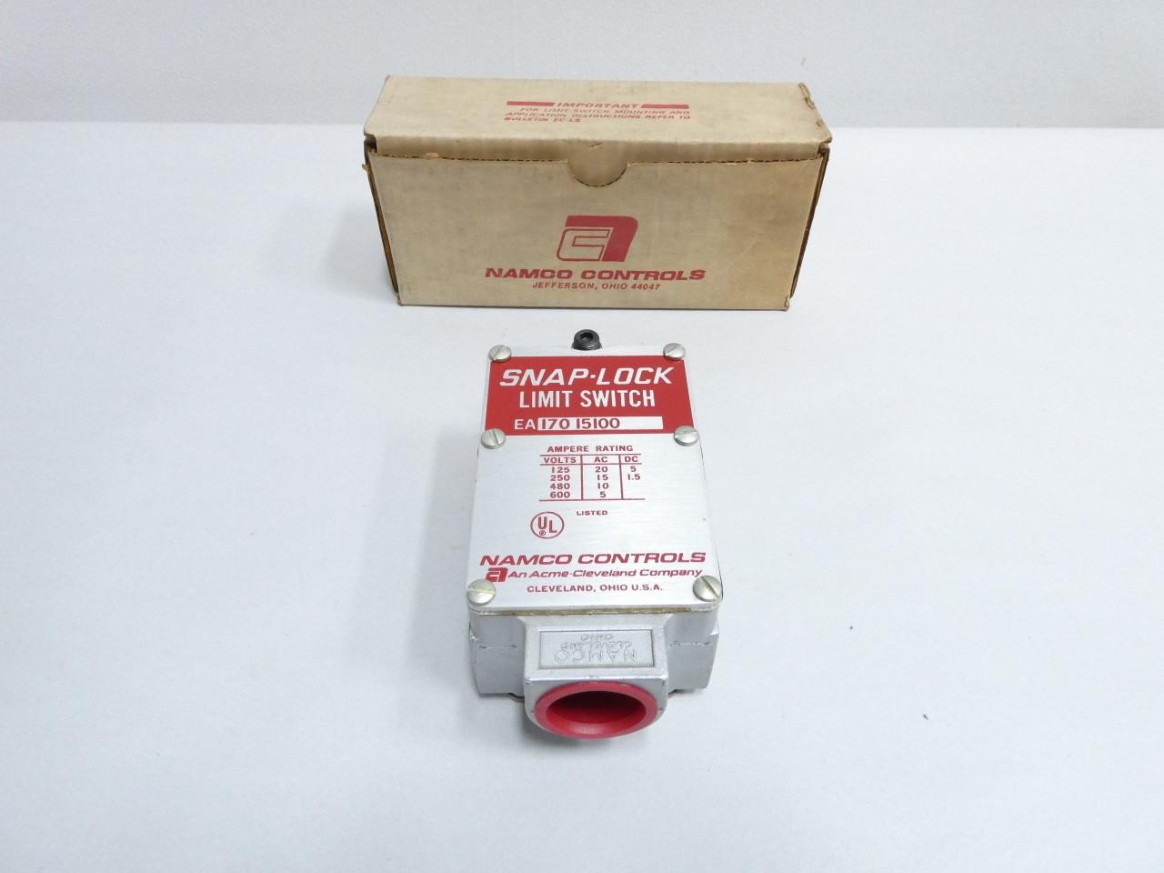 EA170-15100 Namco Limit Switch DPDT 20A 125V Chassis Mount Trusted Distributor EA170-15100 Namco Limit Switch DPDT 20A 125V Chassis Mount