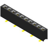 PS2M43-205TBCOR-U, AMTEK,2 row X 5 position female SMT socket, plastic height 4.3mm, female leader 2.0mm, W/O peg.