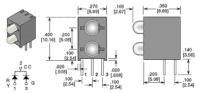 LEDtronics 21PCD130TWRG4-3-C Dual Color LED Array, High Efficiency Red/green, Milky White, T-1, 3mm