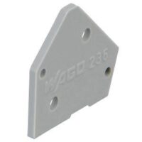 WAGO 236-100 Gray End Cover, for Use with Terminal Block