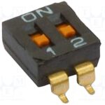 MCDHN-02F-T-V Multicomp DIP Switch 2 Circuits 24VDC SPST