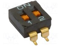 MCDHN-02F-T-V Multicomp DIP Switch 2 Circuits 24VDC SPST