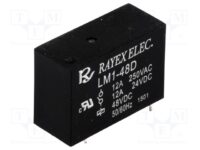 LM1-48D RAYEX Electromagnetic Relay, SPDT, UCOIL:48VDC, 12A/250VAC, 12A/30VDC