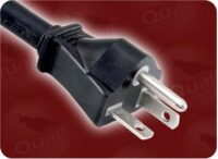 QUAIL 5052.072 POWER CORD 6" 12/3 SJTW 105C BLACK, NACC NEMA 5-20P PLUG TO IEC-60320-C19