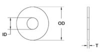 SEASTROM 5702-465-60 Steel Flat Washer for #6 Screw