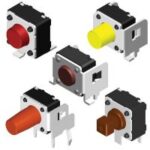 DTSA-648K-V Diptronics Tact Switch SPST 0.05A 12VDC Round Button PC Pins