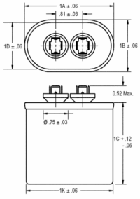97F6926RC Genteq Capacitor 26uF 400VAC Round