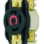 HBL2820 Hubbell Twist-Lock Receptacle, Single, Flush, 30A, 3-Phase Black