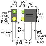 21PCT120T-0UY-140 LEDtronics Dual LED PCB