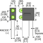 Ledtronics 21PCT120T3-0002 LED Bi-Level Uni-Color Green 4-Pin