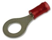 TE Connectivity / AMP 31894 Insulated Ring Lug Terminal 1/4" Stud Size 22-16 AWG Red Nylon PIDG Faston - Image 2