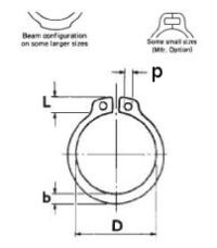 5100-100 Waldes-Truarc External Retaining Ring With Lugs D: 0.925"