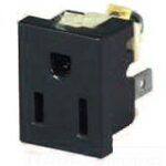 COOPER WIRING 67W-BU - RECEPTACLE SNAPIN 15A125V2P3W TAB & SCREW PLASTIC CLIP WHITE RoHS