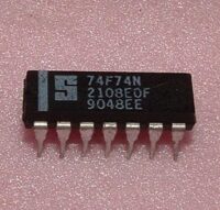 Signetics 74F74N Dual TTL D-Type Flip Flops 5.5V PDIP-14