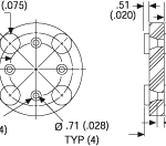 Aavid Thermalloy 7717-5-DAP Mounting Pad 4 Leads TO-5