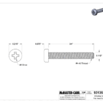 93135A278 Off-White Nylon Pan Head Phillip Screw 3/4" Long