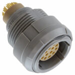 CKB.M16.GLLG Lemo Push-Pull, Detent Lock Connector Receptacle, Female Sockets 16 Position Solder Cup