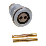 EGG.2B.302.CYM Lemo Push-Pull Connector Receptacle, Female Sockets 2 Position Crimp