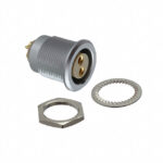 EGG.3B.302.CLL Lemo Push-Pull Connector Receptacle, Female Sockets 2 Position Solder Cup