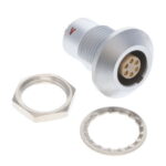 HGG.1B.306.CLLPV Lemo Push-Pull Connector Receptacle, Female Sockets 6 Position Solder Cup