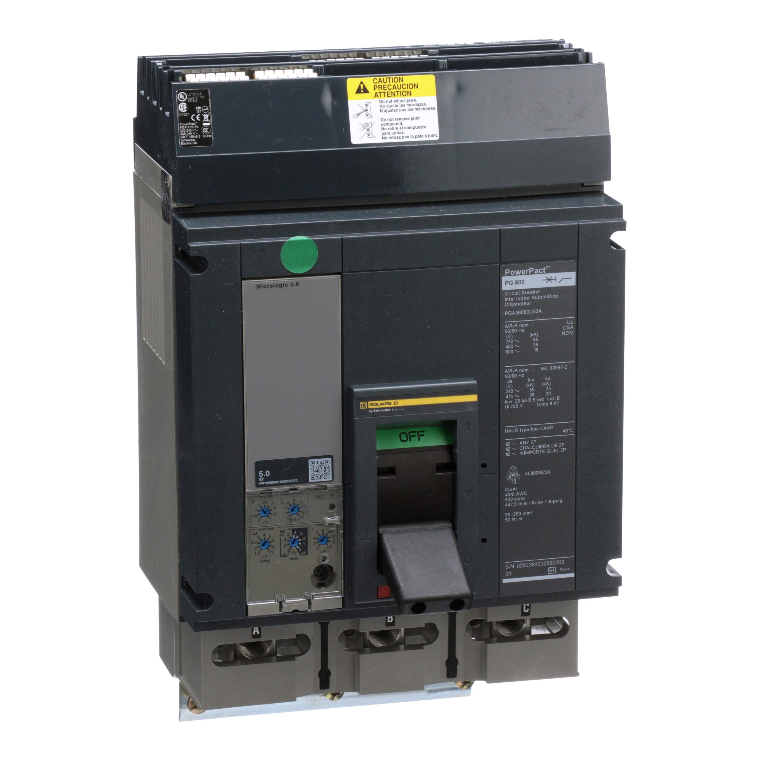 PGA36080U33A Schneider Electric Molded Circuit Breaker 600V 800A Toggle Trusted Distributor PGA36080U33A Schneider Electric Molded Circuit Breaker 600V 800A Toggle