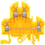 1206.8 Conta-Clip Connector Terminal Block 4-Poles Feed Through Yellow