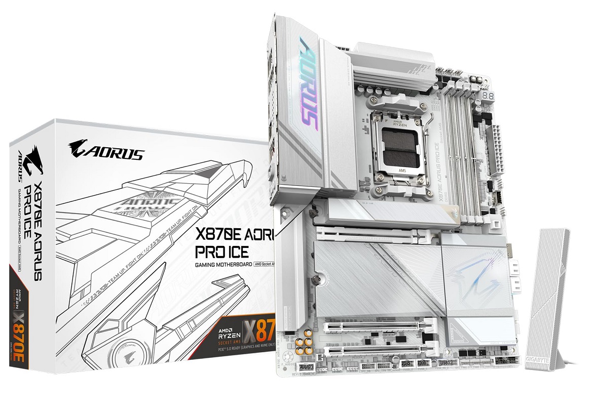 X870E AORUS PRO ICE GIGABYTE Motherboard AMD AM5 LGA-1718 Trusted Distributor X870E AORUS PRO ICE GIGABYTE Motherboard AMD AM5 LGA-1718