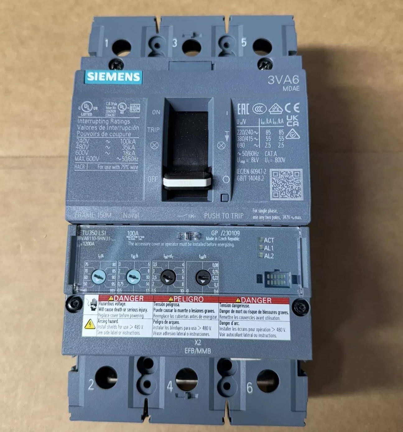 3VA61107HL310AA0 Siemens Circuit Breaker 690V 100A 3-Pole Trusted Distributor 3VA61107HL310AA0 Siemens Circuit Breaker 690V 100A 3-Pole