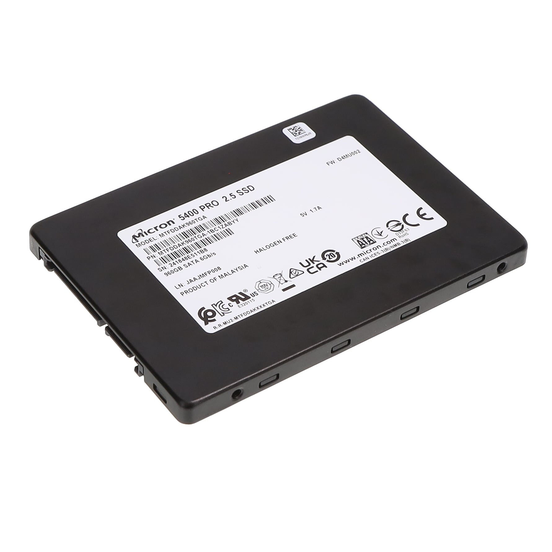 MTFDDAK960TGA-1BC1ZABYY Micron Solid State Drive 960GB 2.5″ Trusted Distributor MTFDDAK960TGA-1BC1ZABYY Micron Solid State Drive 960GB 2.5"