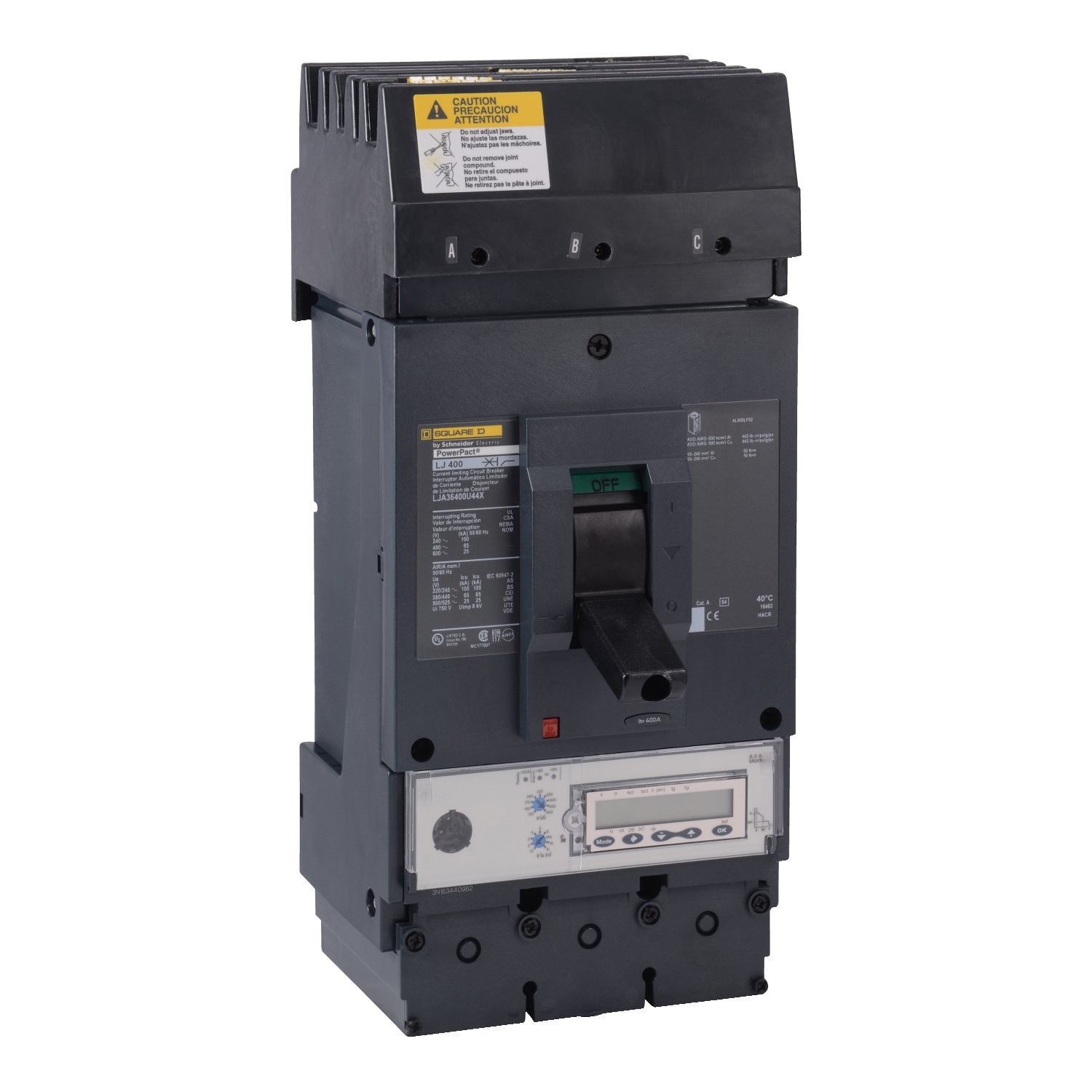 LJA36400CU44X Square-D Circuit Breaker 400A 600V 3-Poles Trusted Distributor LJA36400CU44X Square-D Circuit Breaker 400A 600V 3-Poles